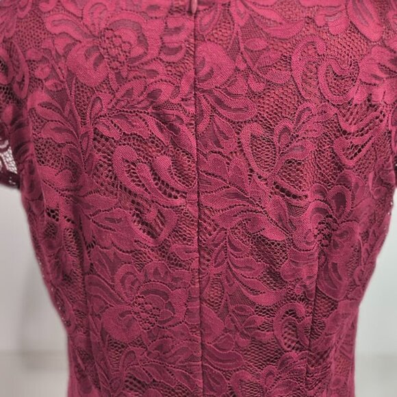 Bery Love Burgundy Lace Knee Length Women's Dress Size XL - Picture 10 of 12